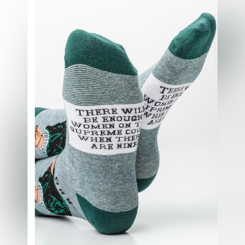 Patina Green Striped Socks